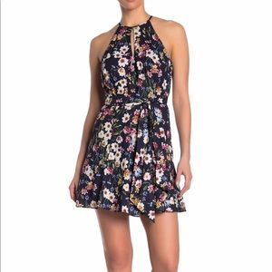Parker floral halter mini dress